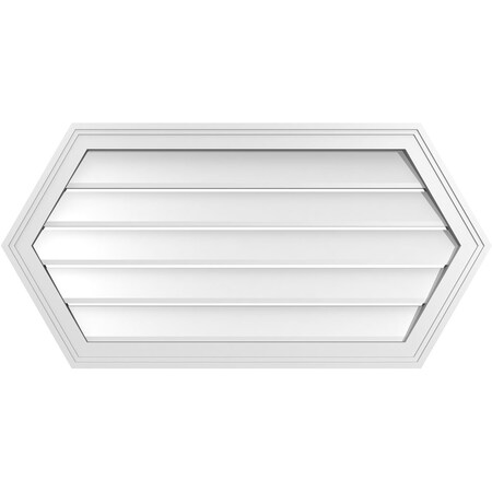 Ekena Millwork Half Round Surface Mount PVC Gable Vent: Functional, w/ 2"W x 1-1/2"P Brickmould Frame, 38"W x 19"H GVPHR38X1902SF